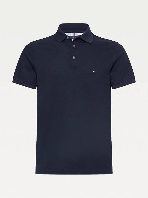 Tommy Hilfiger 1985 Essential Slim Fit Polo Yaka Tişört Erkek Mavi | TH742YXK