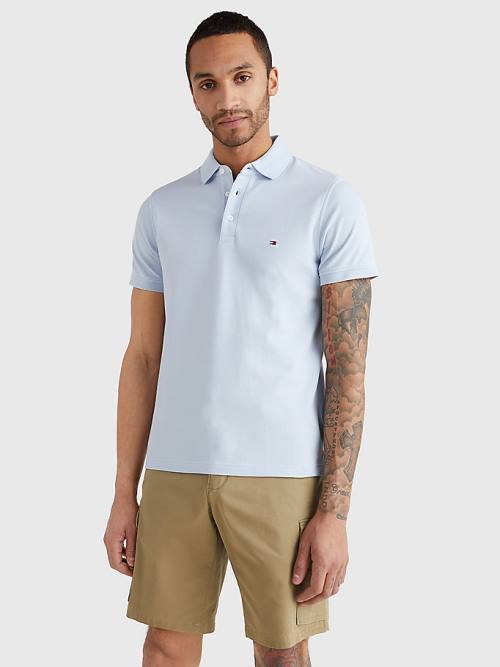 Tommy Hilfiger 1985 Essential Slim Fit Polo Yaka Tişört Erkek Mavi | TH745QWC