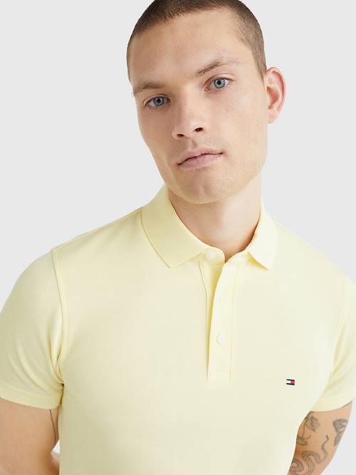 Tommy Hilfiger 1985 Essential Slim Fit Polo Yaka Tişört Erkek Sarı | TH810UBX