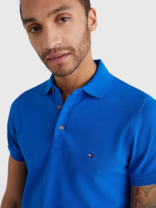 Tommy Hilfiger 1985 Essential Slim Fit Polo Yaka Tişört Erkek Mavi | TH851OHJ