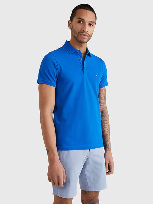 Tommy Hilfiger 1985 Essential Slim Fit Polo Yaka Tişört Erkek Mavi | TH851OHJ