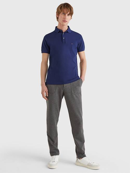 Tommy Hilfiger 1985 Essential Slim Fit Polo Yaka Tişört Erkek Mavi | TH871SFT