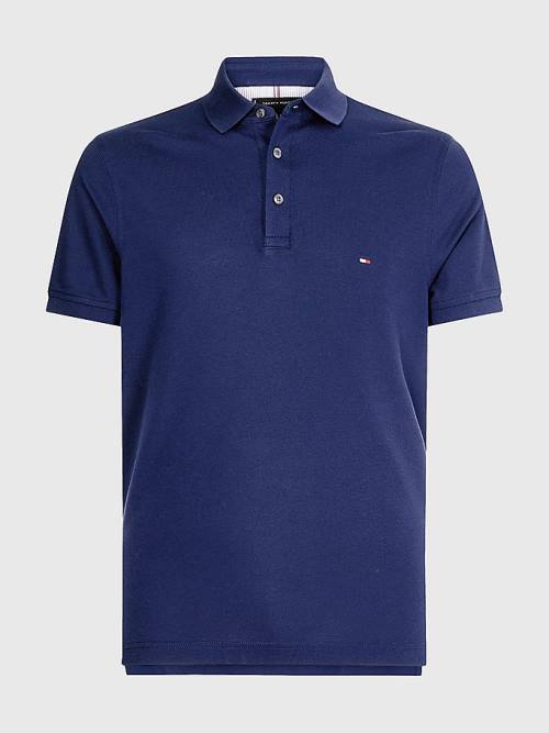 Tommy Hilfiger 1985 Essential Slim Fit Polo Yaka Tişört Erkek Mavi | TH871SFT