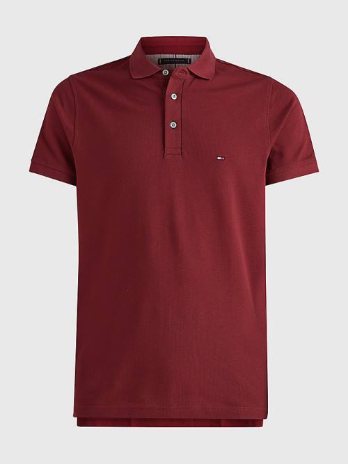 Tommy Hilfiger 1985 Essential Slim Fit Polo Yaka Tişört Erkek Kırmızı | TH935FVT