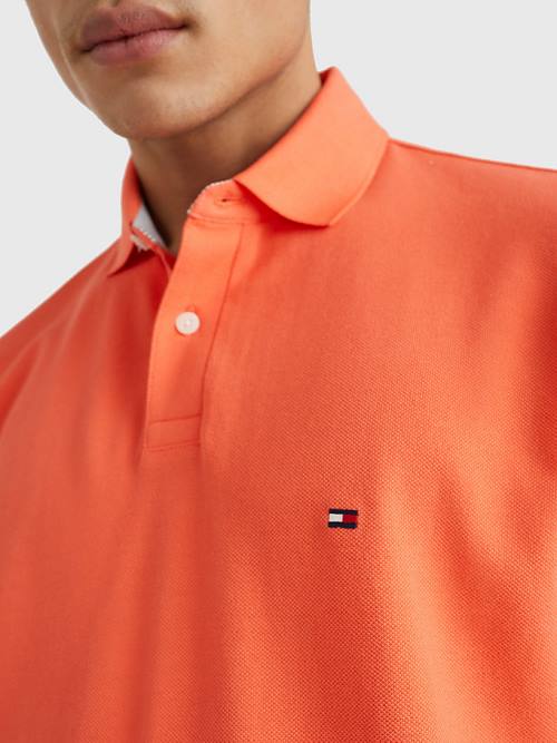 Tommy Hilfiger 1985 Essential TH Flex Polo Yaka Tişört Erkek Kırmızı | TH041HAS