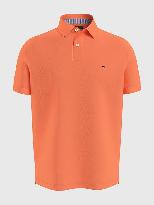 Tommy Hilfiger 1985 Essential TH Flex Polo Yaka Tişört Erkek Kırmızı | TH041HAS