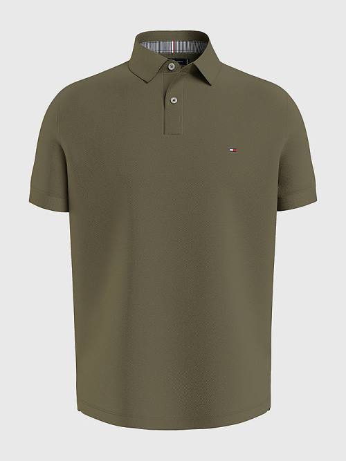 Tommy Hilfiger 1985 Essential TH Flex Polo Yaka Tişört Erkek Haki | TH132GIS