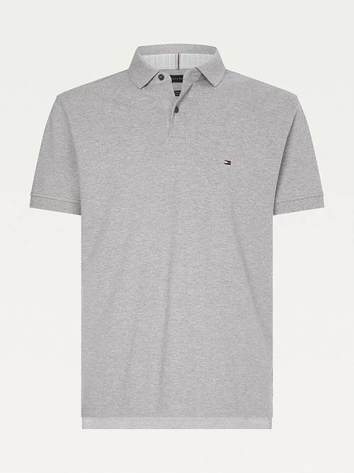 Tommy Hilfiger 1985 Essential TH Flex Polo Yaka Tişört Erkek Gri | TH302ZPK