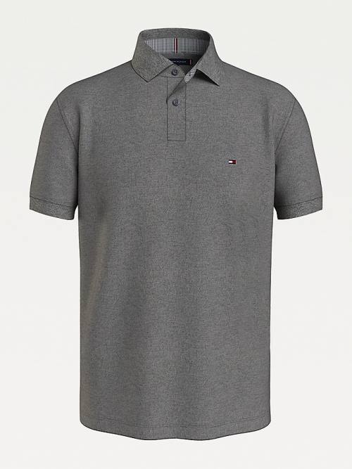 Tommy Hilfiger 1985 Essential TH Flex Polo Yaka Tişört Erkek Gri | TH302ZPK