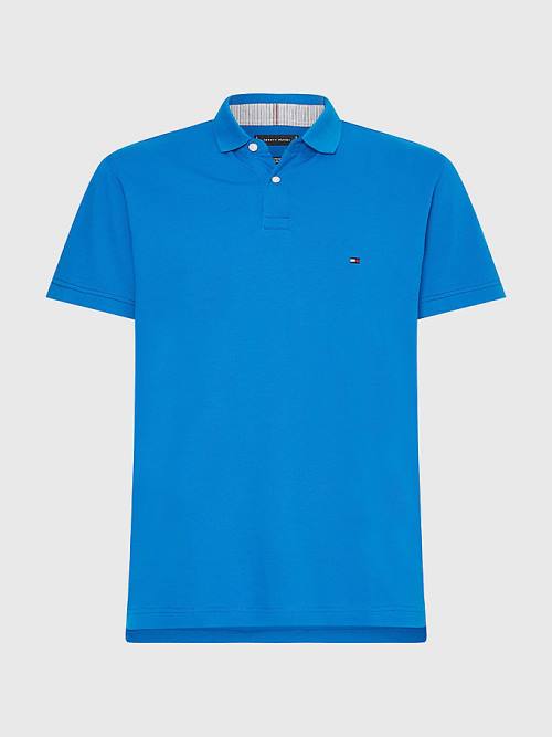 Tommy Hilfiger 1985 Essential TH Flex Polo Yaka Tişört Erkek Mavi | TH314EZS