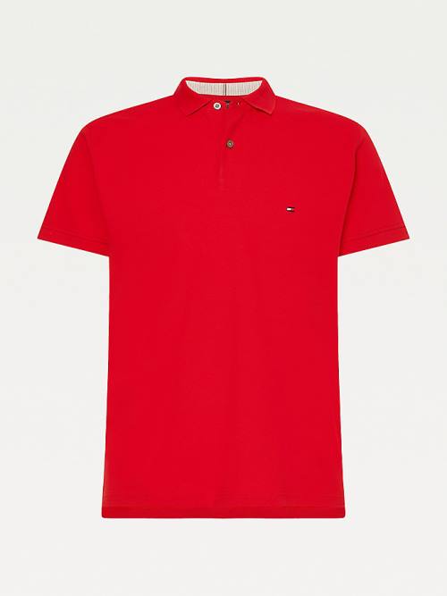 Tommy Hilfiger 1985 Essential TH Flex Polo Yaka Tişört Erkek Kırmızı | TH379XWI