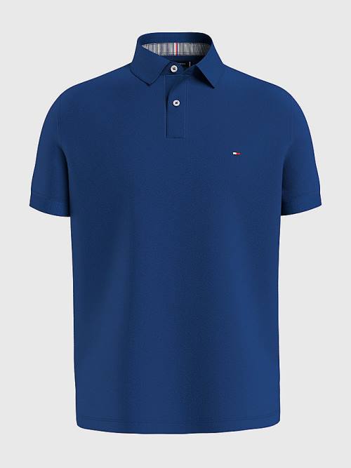 Tommy Hilfiger 1985 Essential TH Flex Polo Yaka Tişört Erkek Mavi | TH418HOG