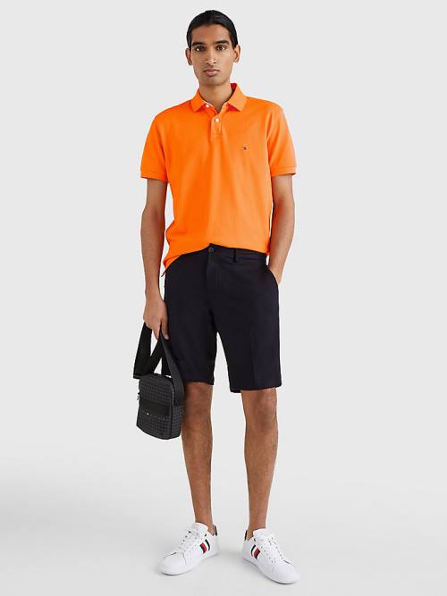 Tommy Hilfiger 1985 Essential TH Flex Polo Yaka Tişört Erkek Turuncu | TH498BPR