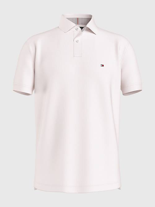 Tommy Hilfiger 1985 Essential TH Flex Polo Yaka Tişört Erkek Pembe | TH604ABD