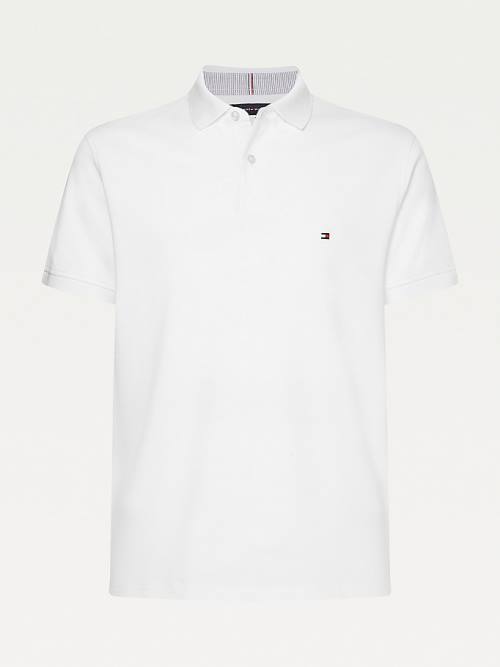 Tommy Hilfiger 1985 Essential TH Flex Polo Yaka Tişört Erkek Beyaz | TH650LTS