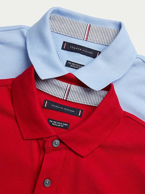 Tommy Hilfiger 1985 Essential TH Flex Polo Yaka Tişört Erkek Mavi | TH689DPB