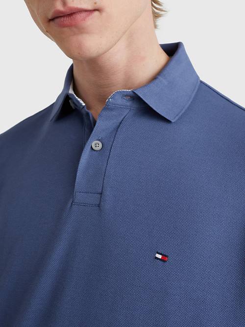 Tommy Hilfiger 1985 Essential TH Flex Polo Yaka Tişört Erkek Mavi | TH719GRJ