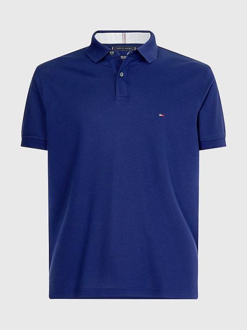 Tommy Hilfiger 1985 Essential TH Flex Polo Yaka Tişört Erkek Mavi | TH742BZK