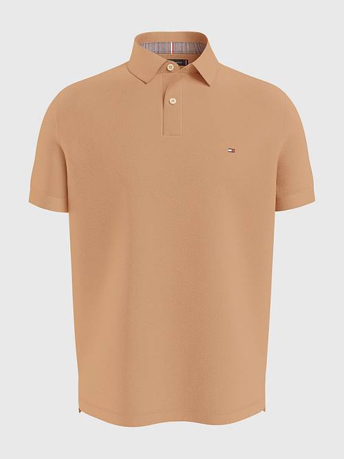 Tommy Hilfiger 1985 Essential TH Flex Polo Yaka Tişört Erkek Kahverengi | TH786KCU