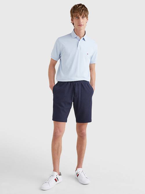 Tommy Hilfiger 1985 Essential TH Flex Polo Yaka Tişört Erkek Mavi | TH902KSA