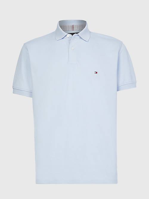 Tommy Hilfiger 1985 Essential TH Flex Polo Yaka Tişört Erkek Mavi | TH902KSA