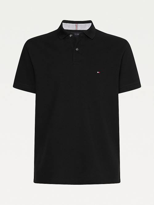 Tommy Hilfiger 1985 Essential TH Flex Polo Yaka Tişört Erkek Siyah | TH907ICX