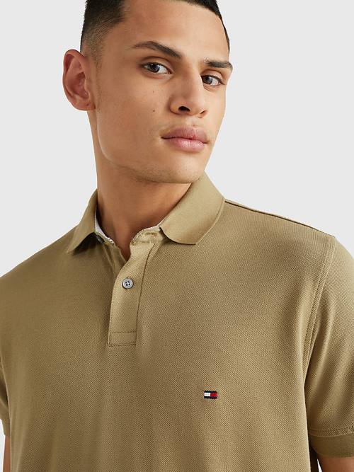 Tommy Hilfiger 1985 Essential TH Flex Polo Yaka Tişört Erkek Kahverengi | TH956BGT