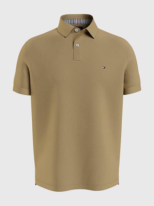 Tommy Hilfiger 1985 Essential TH Flex Polo Yaka Tişört Erkek Kahverengi | TH956BGT