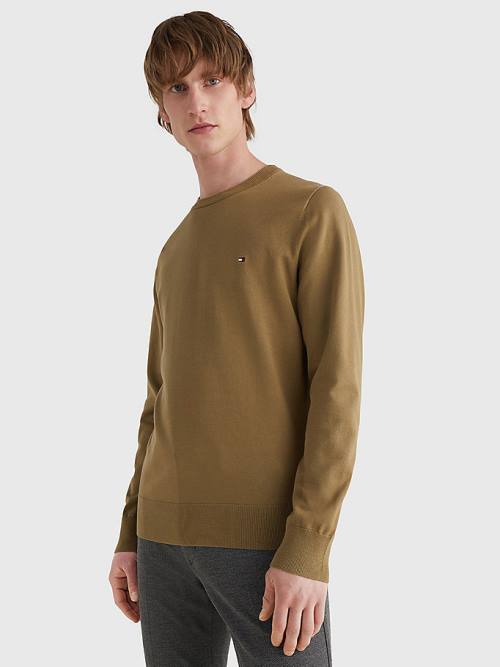 Tommy Hilfiger 1985 Essential TH Flex Sweatshirt Kazak Erkek Kahverengi | TH127UFR