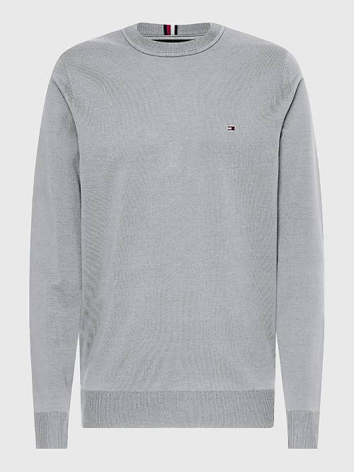 Tommy Hilfiger 1985 Essential TH Flex Sweatshirt Kazak Erkek Gri | TH160JWQ