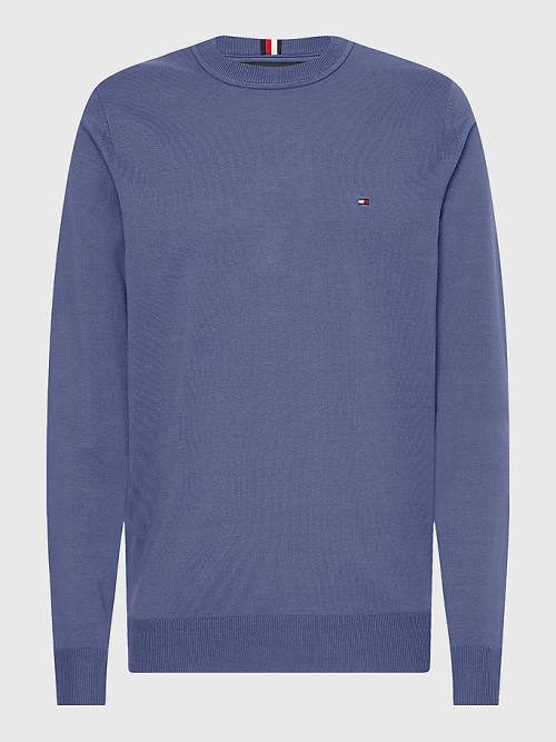 Tommy Hilfiger 1985 Essential TH Flex Sweatshirt Kazak Erkek Mavi | TH172LJR