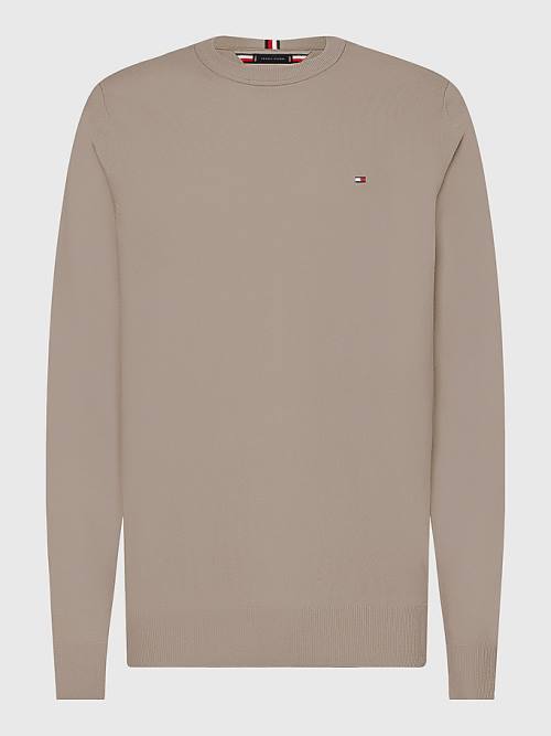 Tommy Hilfiger 1985 Essential TH Flex Sweatshirt Kazak Erkek Kahverengi | TH180MZR