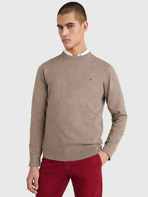 Tommy Hilfiger 1985 Essential TH Flex Sweatshirt Kazak Erkek Kahverengi | TH180MZR