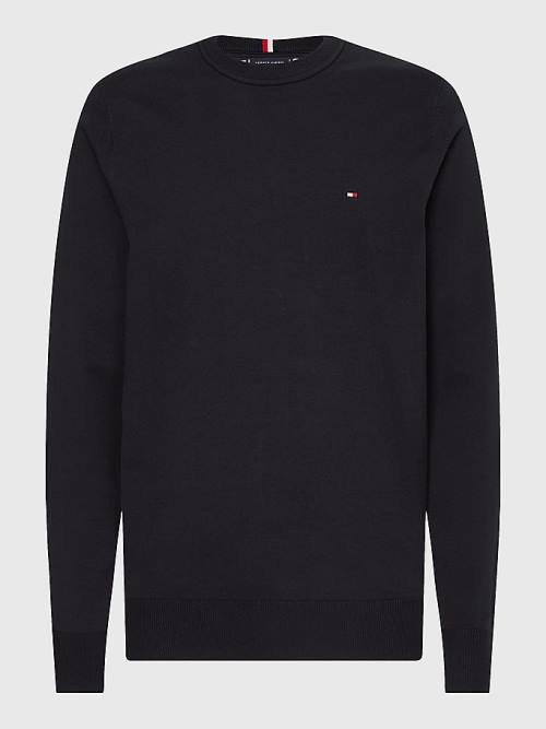 Tommy Hilfiger 1985 Essential TH Flex Sweatshirt Kazak Erkek Siyah | TH230ORD