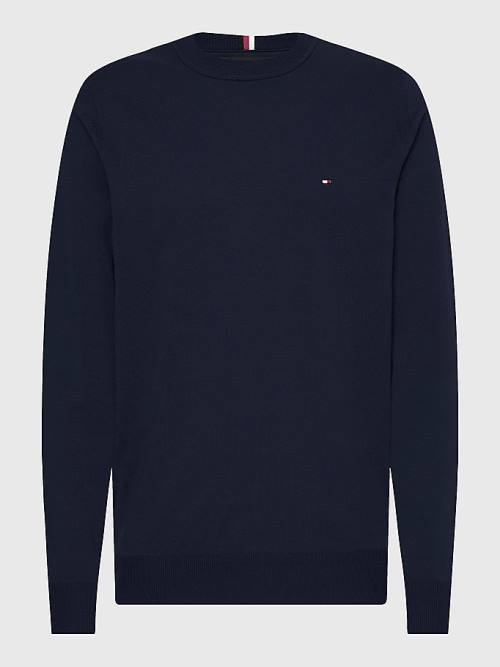 Tommy Hilfiger 1985 Essential TH Flex Sweatshirt Kazak Erkek Mavi | TH413TEK