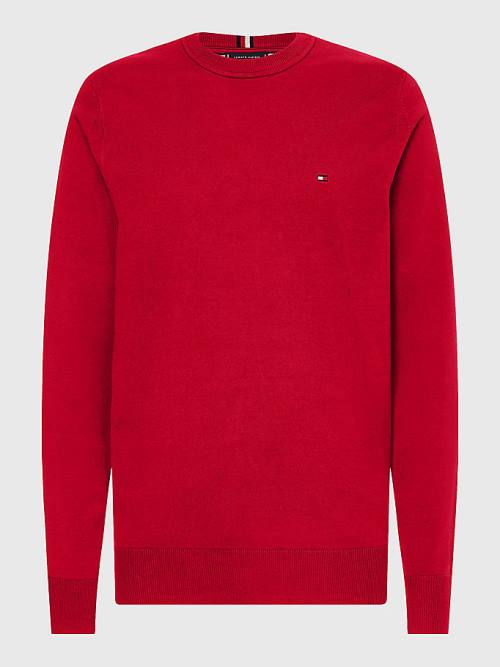 Tommy Hilfiger 1985 Essential TH Flex Sweatshirt Kazak Erkek Kırmızı | TH425XMU