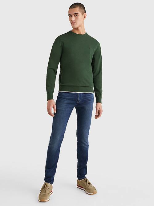 Tommy Hilfiger 1985 Essential TH Flex Sweatshirt Kazak Erkek Yeşil | TH452EUX