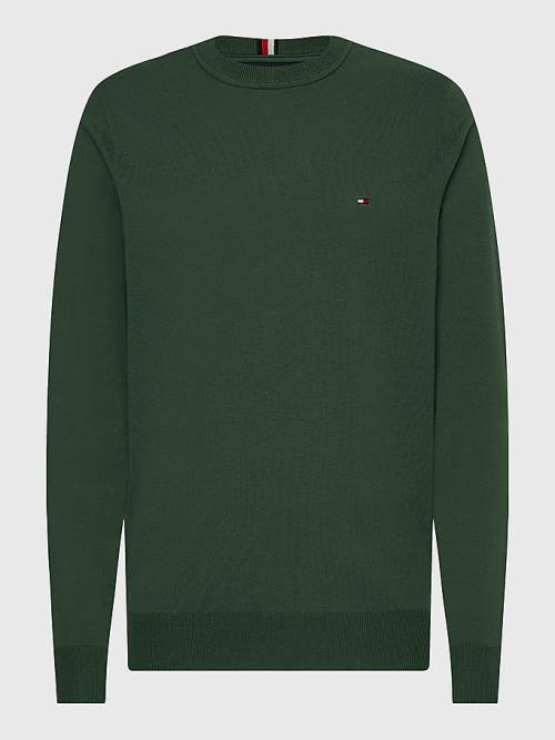 Tommy Hilfiger 1985 Essential TH Flex Sweatshirt Kazak Erkek Yeşil | TH452EUX