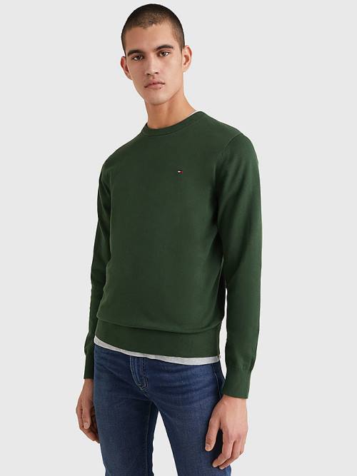 Tommy Hilfiger 1985 Essential TH Flex Sweatshirt Kazak Erkek Yeşil | TH452EUX