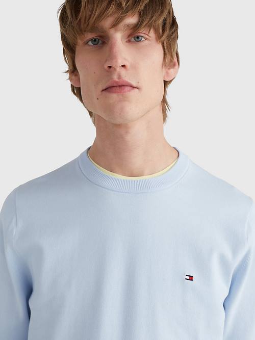 Tommy Hilfiger 1985 Essential TH Flex Sweatshirt Kazak Erkek Mavi | TH613XOQ