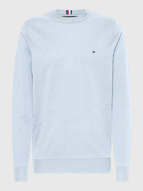 Tommy Hilfiger 1985 Essential TH Flex Sweatshirt Kazak Erkek Mavi | TH613XOQ