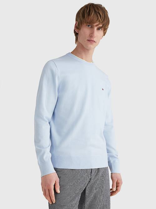 Tommy Hilfiger 1985 Essential TH Flex Sweatshirt Kazak Erkek Mavi | TH613XOQ