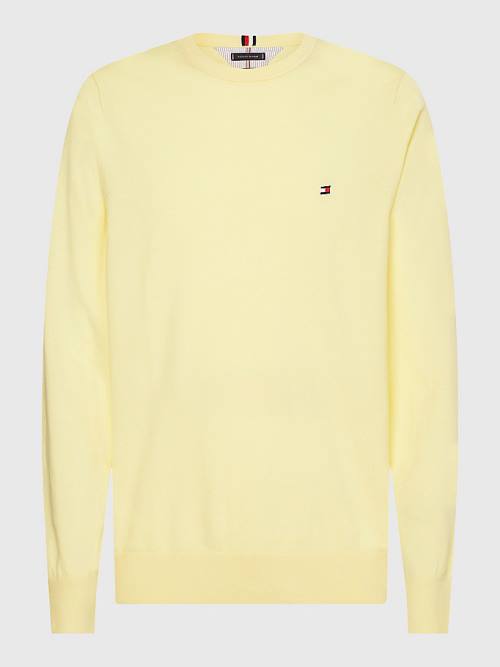 Tommy Hilfiger 1985 Essential TH Flex Sweatshirt Kazak Erkek Sarı | TH791BKZ