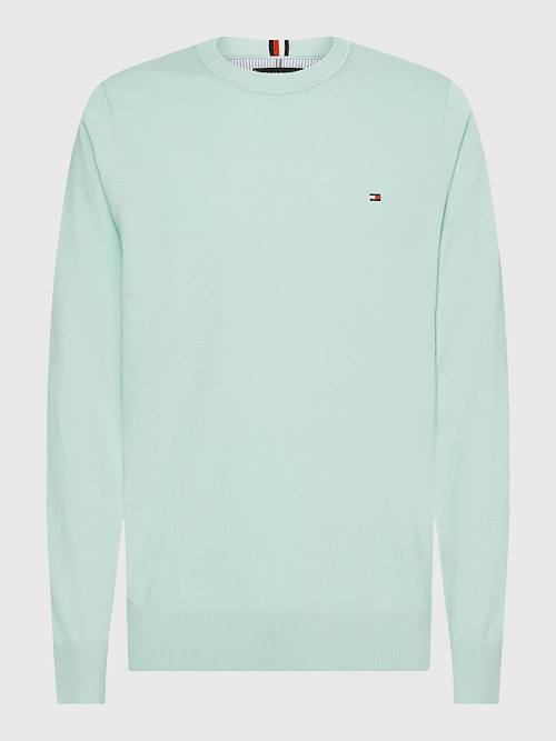 Tommy Hilfiger 1985 Essential TH Flex Sweatshirt Kazak Erkek Yeşil | TH984NLV