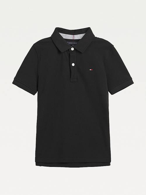 Tommy Hilfiger 1985 Organic Pamuklu Polo Tişört Erkek Çocuk Siyah | TH402SQO