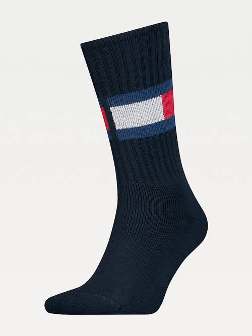 Tommy Hilfiger 1-Pack Colour-Blocked Flag Çorap Erkek Mavi | TH816WMF