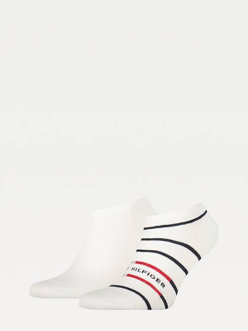 Tommy Hilfiger 2-Pack Breton Stripe Trainer Çorap Erkek Beyaz | TH803XYO