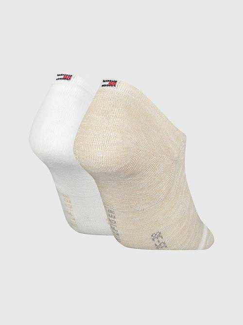 Tommy Hilfiger 2-Pack High Cut Footie Çorap Kadın Bej Rengi | TH279FPX