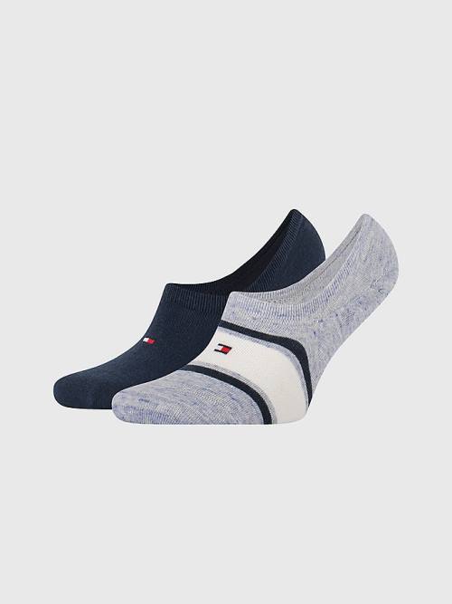 Tommy Hilfiger 2-Pack Multicolour Footie Çorap Erkek Mavi | TH123GSI