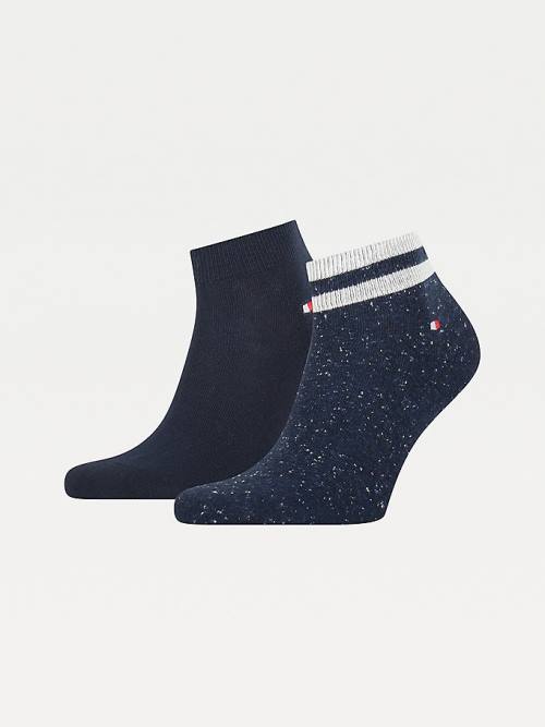 Tommy Hilfiger 2-Pack Neppy Ankle-Length Çorap Erkek Mavi | TH051EPI